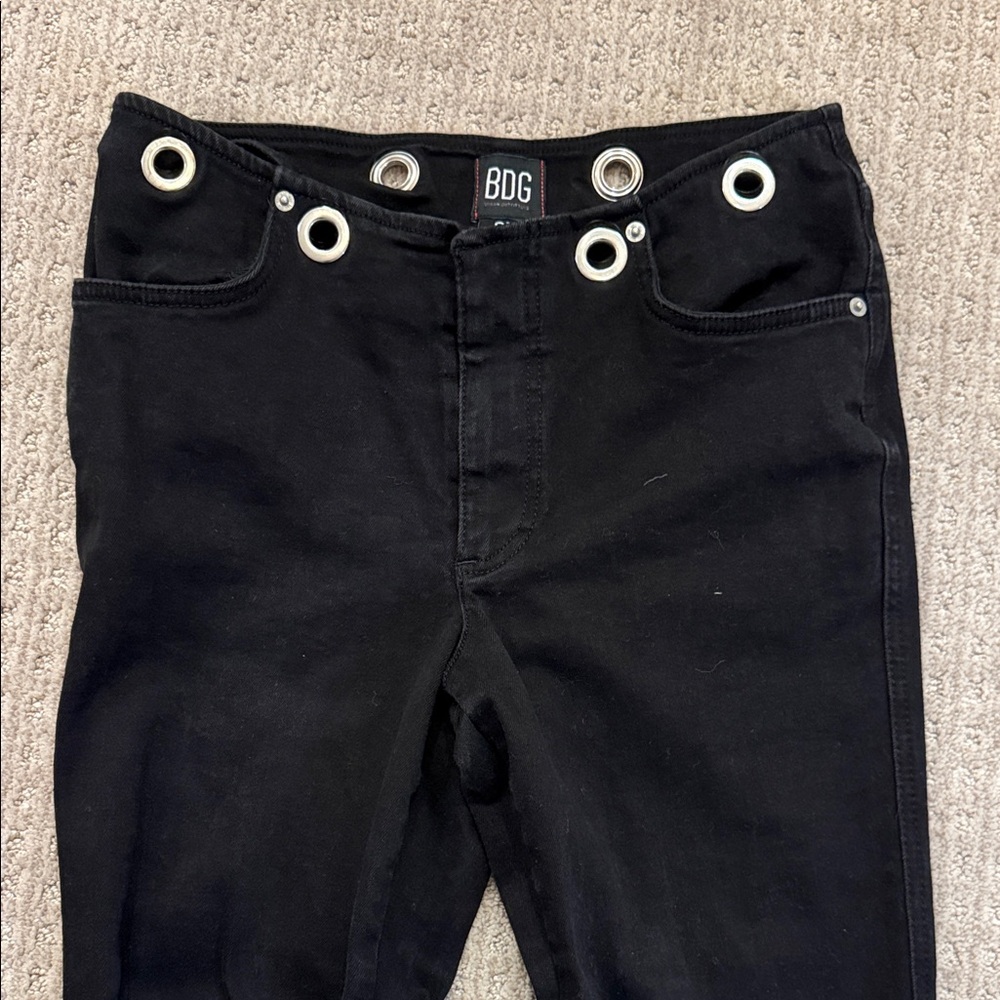 BDG Black Pants with Grommet Accents